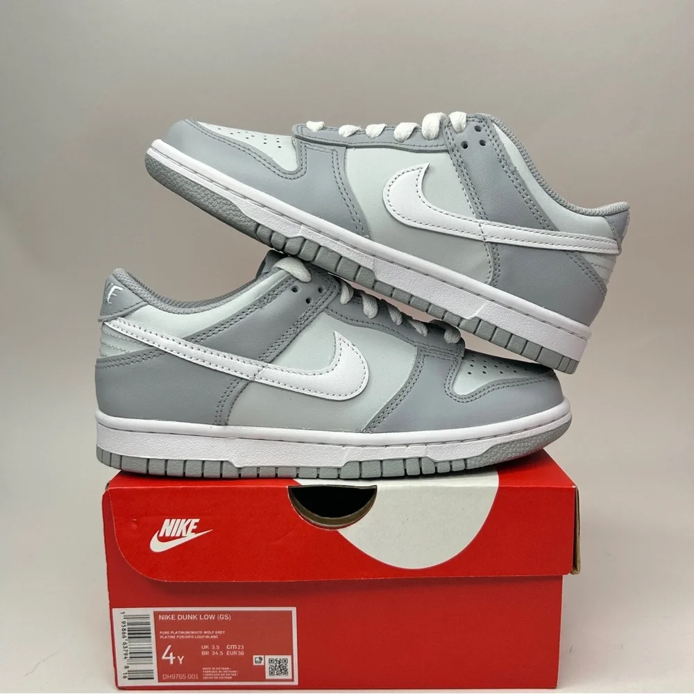 Nike Dunk Low GS “Two-Tone/Wolf Grey Pure Platinum” 2023 - Picture 1 of 4